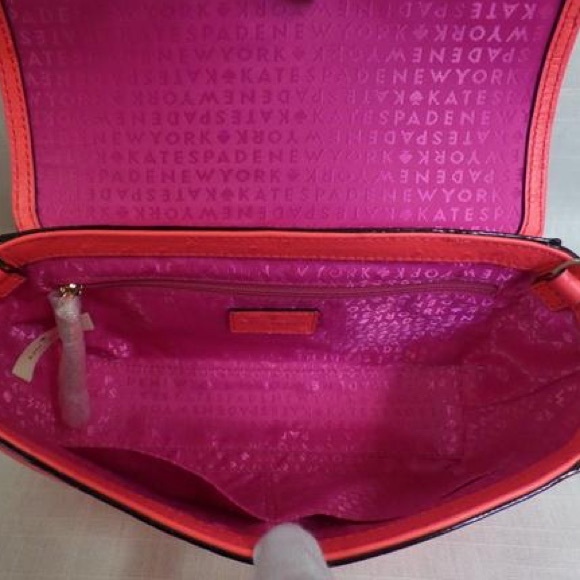((SOLD))!! ***** NEW Kate Spade Emmie Purse Ostrich Riverside pink $385 - Picture 5 of 8